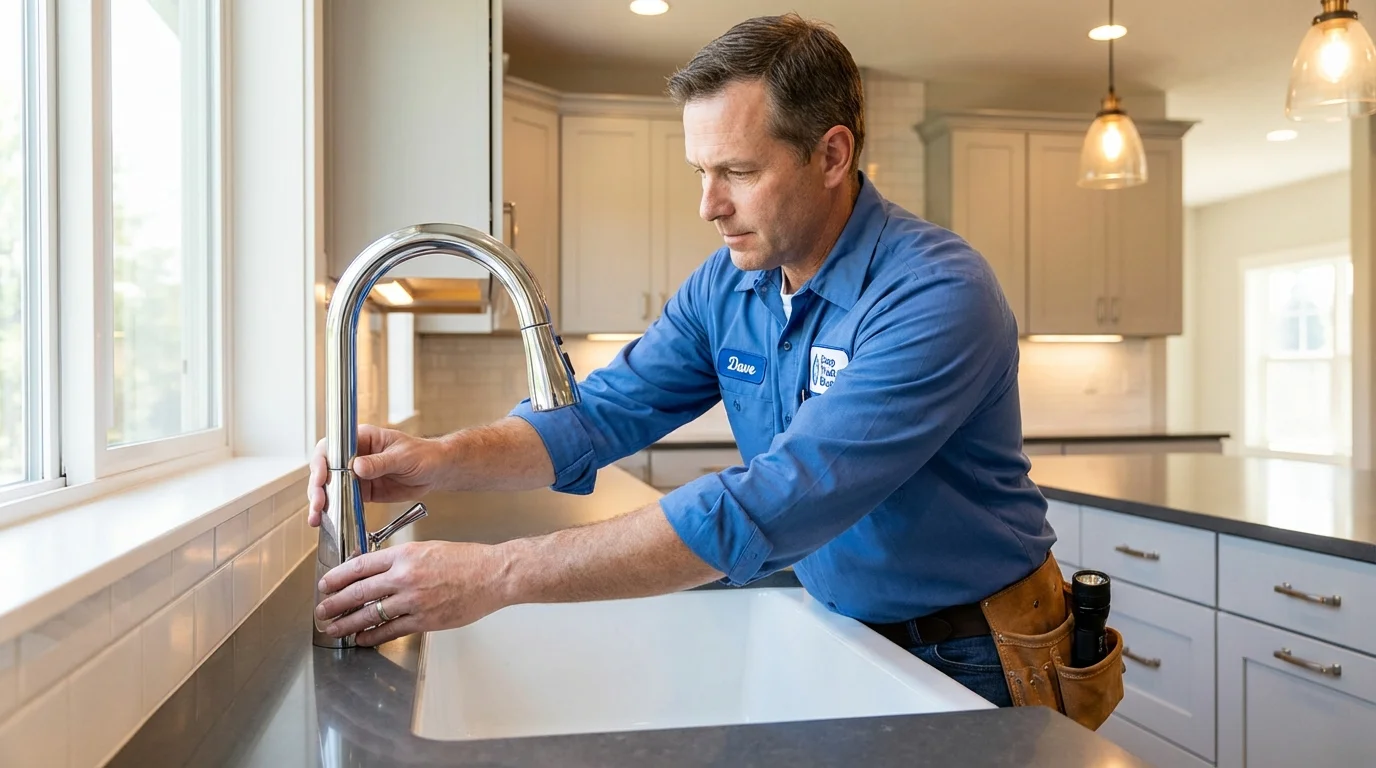 Kitchen faucet installation by Johns Plumbing LLC in Quinlan