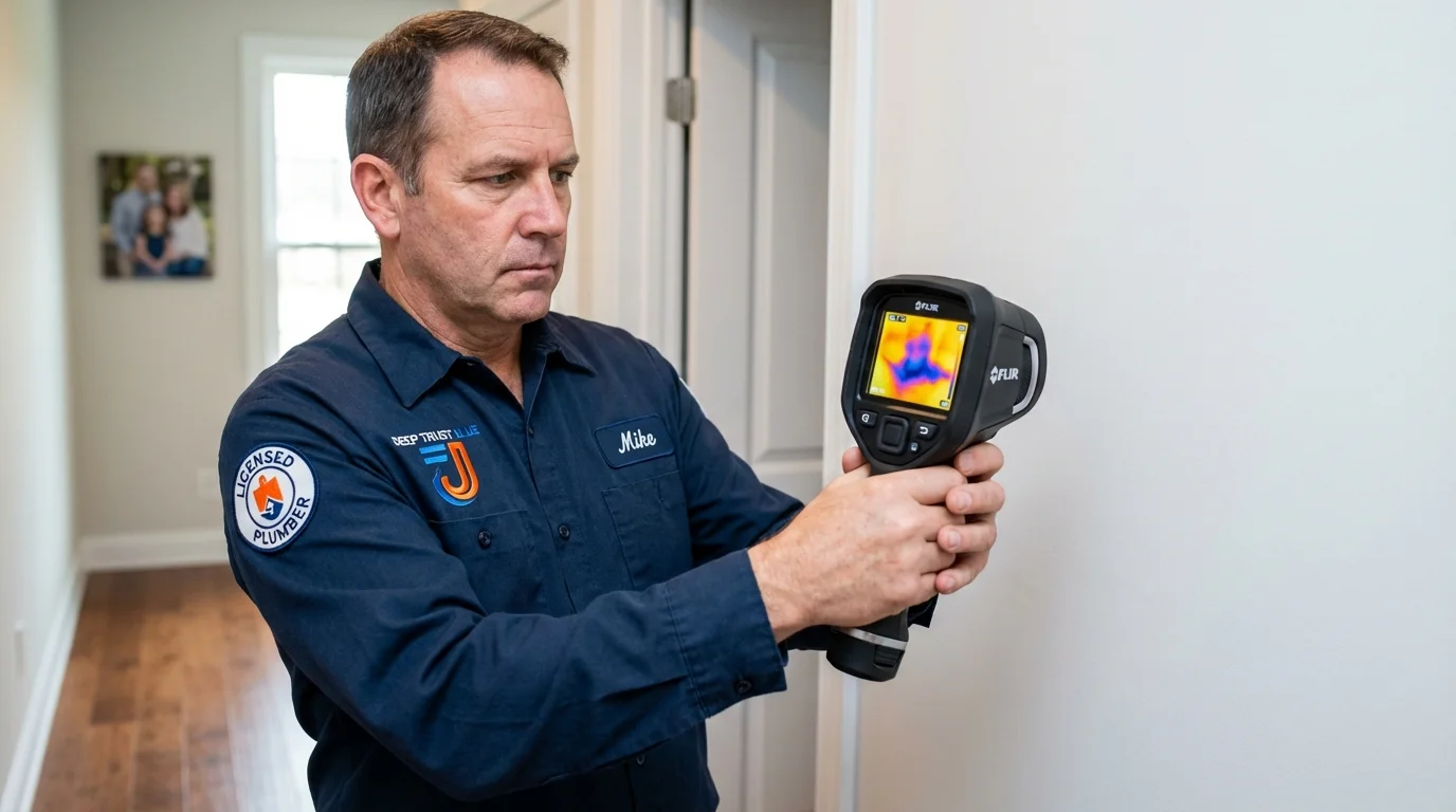 Thermal imaging leak detection by Johns Plumbing LLC in Quinlan